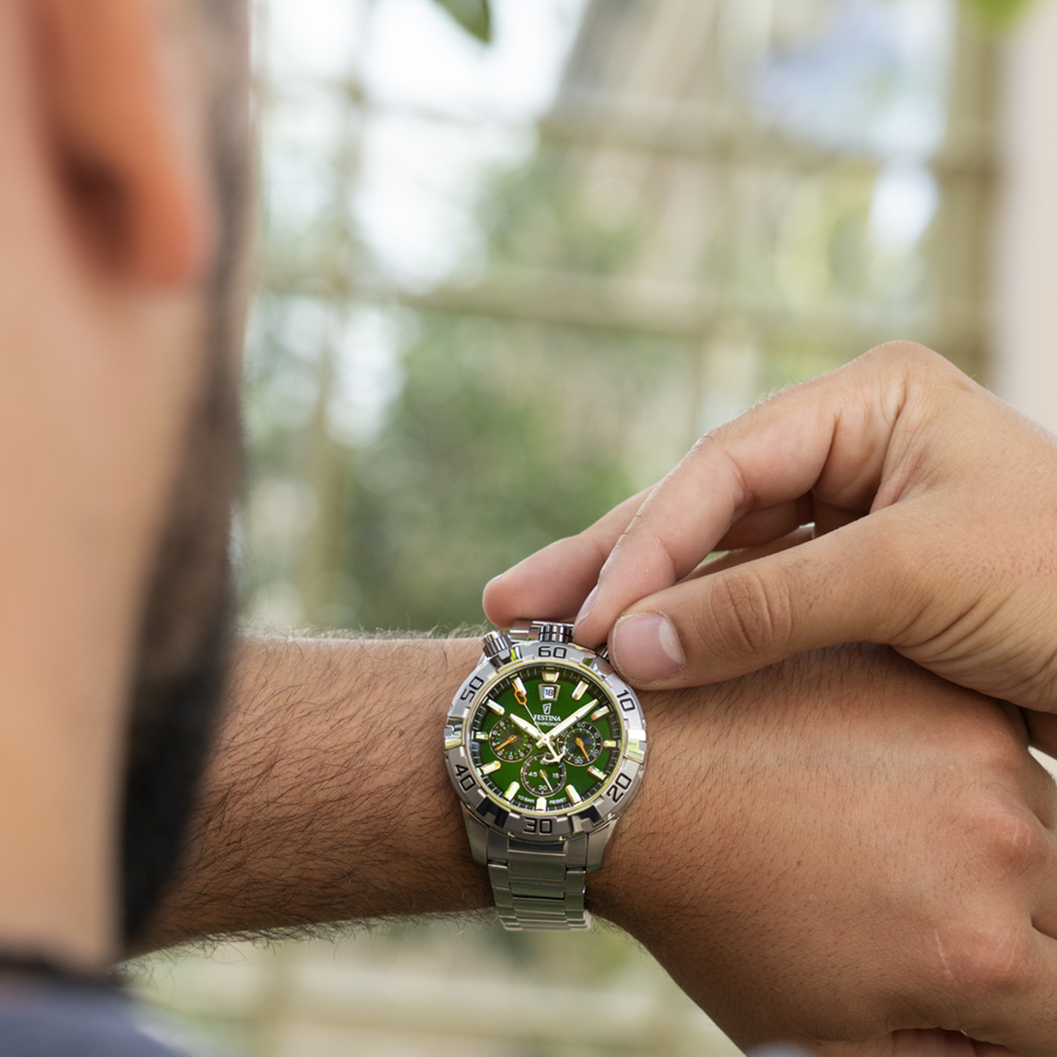 Festina Bullhead Green Chronograph Men's Watch F20743/2