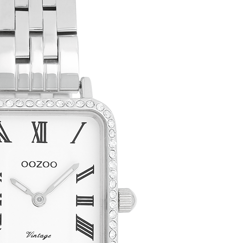 OOZOO Vintage Montre Femme Argentée et Blanche C20413-zoom-