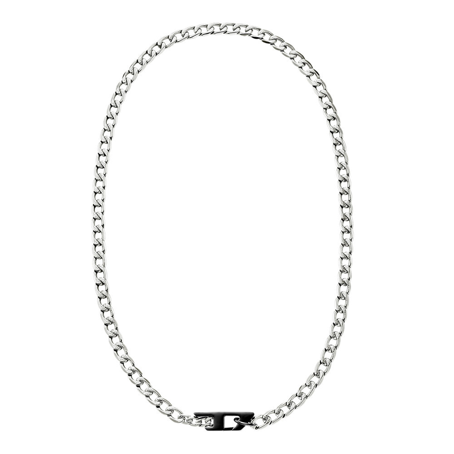 Diesel D Logo Silver and Gold Stainless Steel Necklace DX1636931