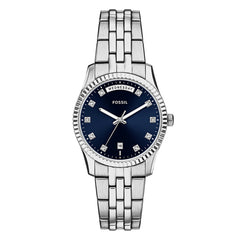 Fossil Scarlette Round Blue Dial Watch ES5457