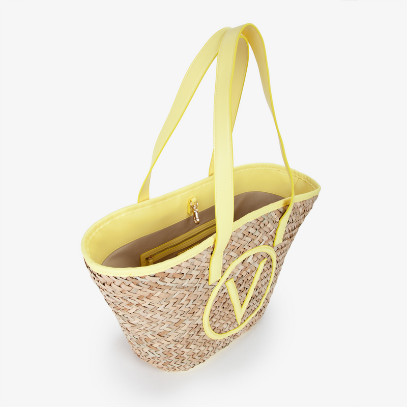 Valentino Bags Samuela Beige & Yellow Shopper VBG90O01NATUR/GIALLO-zoom-