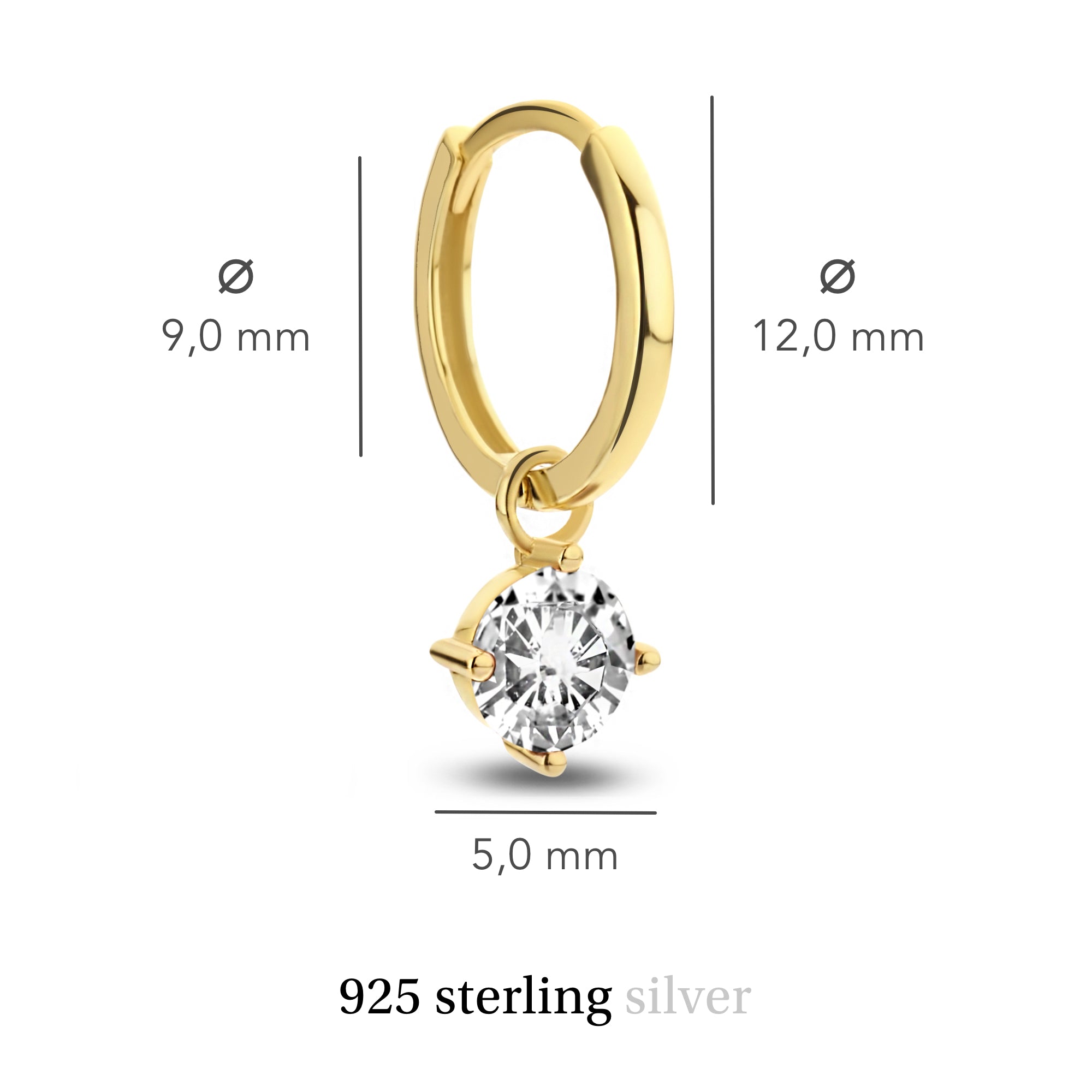 Violet Hamden Venus 925 Sterling Zilveren Goudkleurige Creolen Met Geboortesteen VH360017-MAR