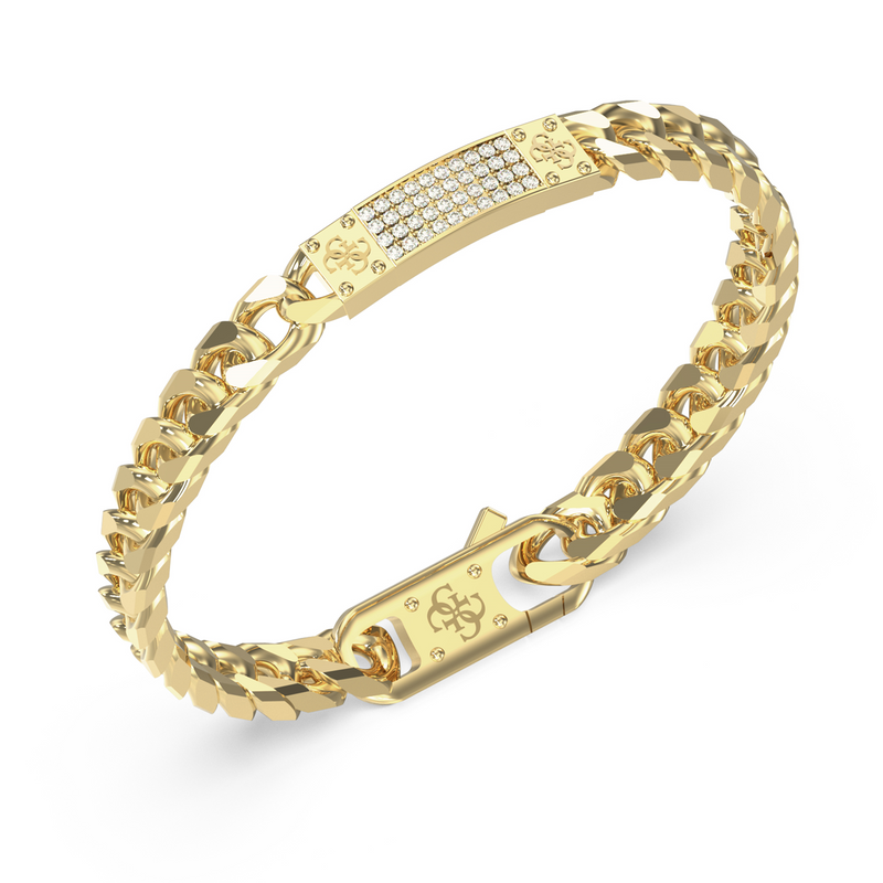 Guess 4G Frontiers Gold-coloured Bracelet With Crystal JUMB06031JWYGS-zoom-