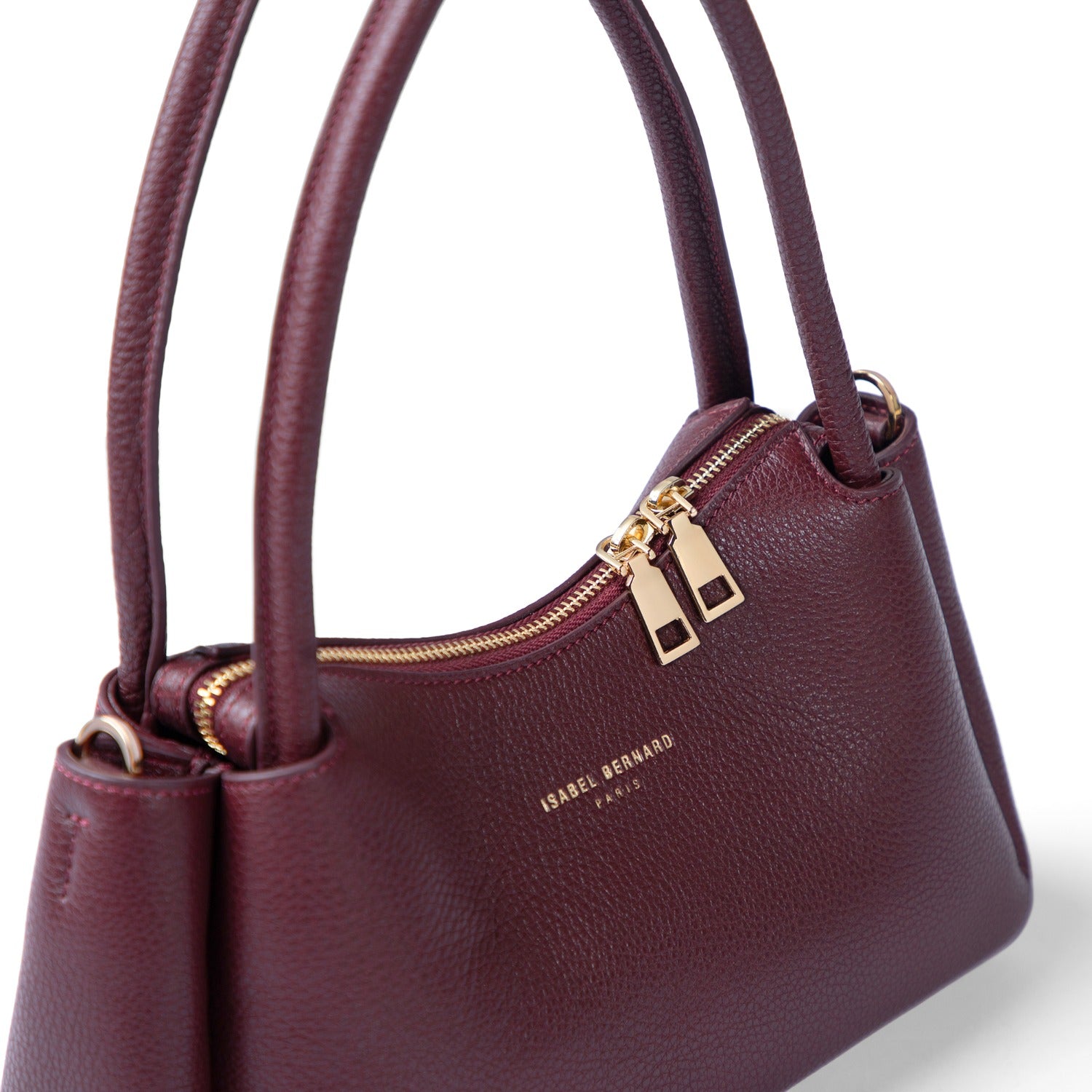 Isabel Bernard Honoré Eve Burgundy Calfskin Leather handbag IB21133-052