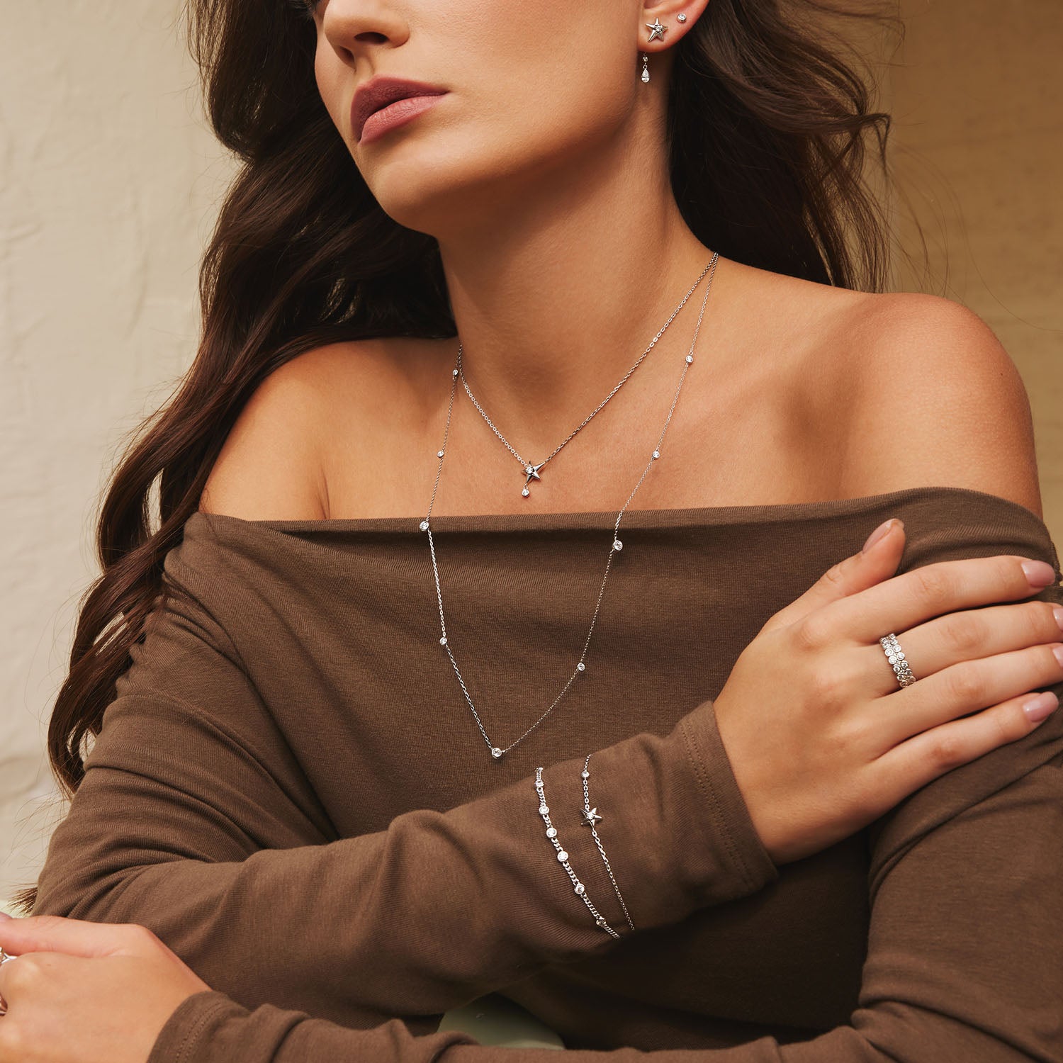 Ania Haie Melodic Poet Silver Sparkling Star Bracelet S AH-B066-04H