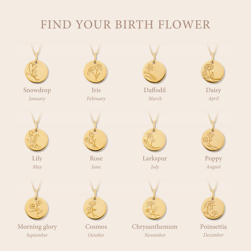 Violet Hamden Venus Collier en Argent 925 Sterling Plaqué Or avec Fleur de Naissance VH340025-SEP-zoom-