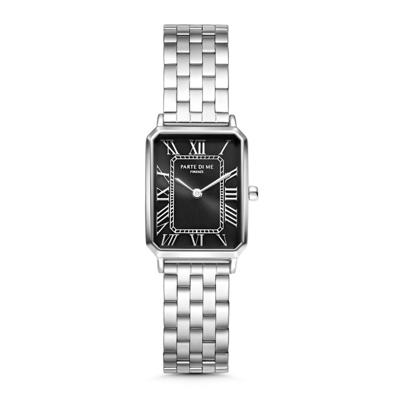 Parte di Me Orologio rectangular ladies watch silver coloured and black PDM09025-zoom-