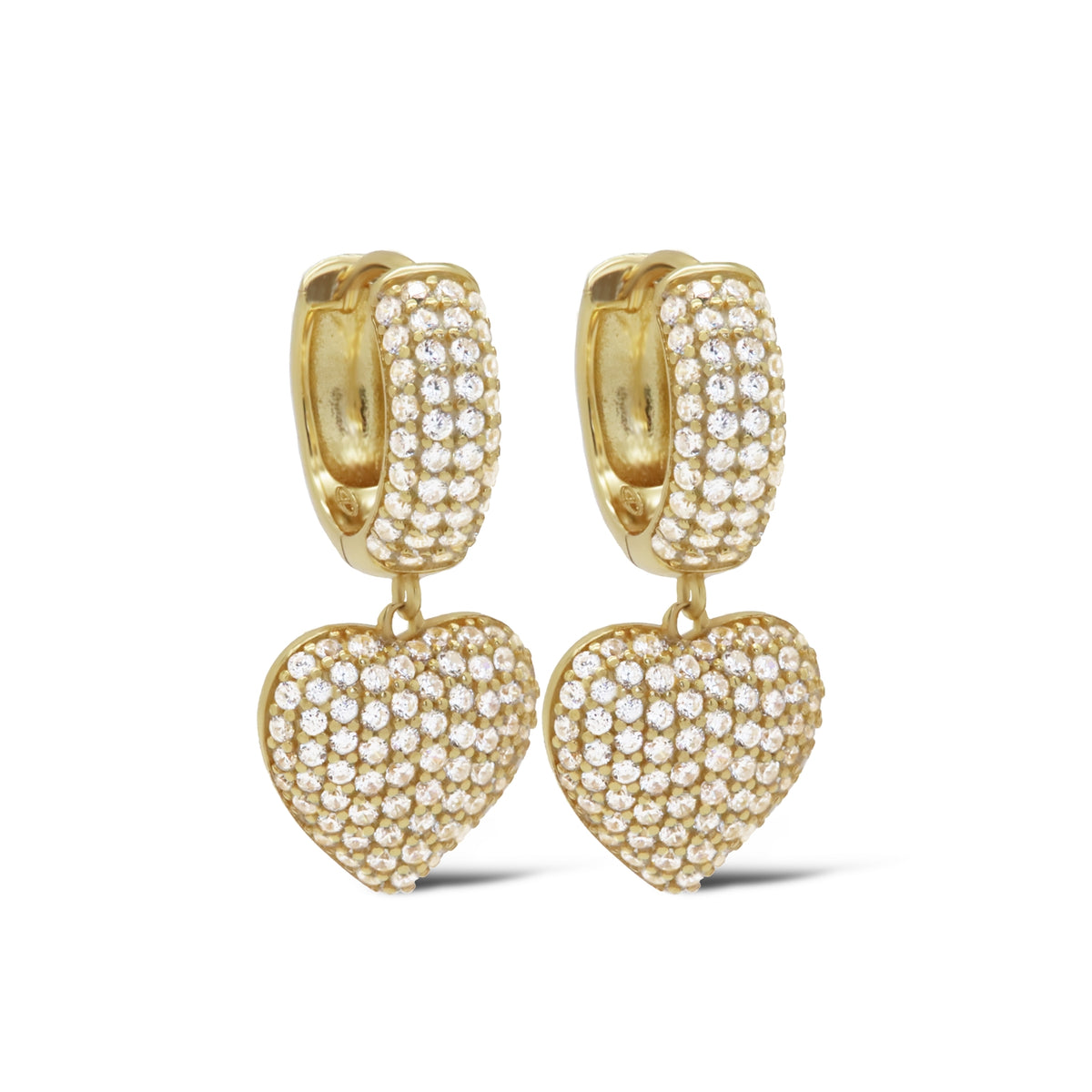 Karma 925 Sterling Silver Zirconia Lulu Heart Earrings A172GP