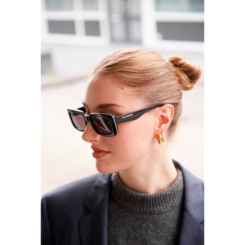 Karl Lagerfeld Unisexe Lunettes de Soleil Noir KL6101S-001-zoom-