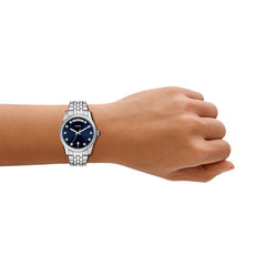 Fossil Scarlette Round Blue Dial Watch ES5457