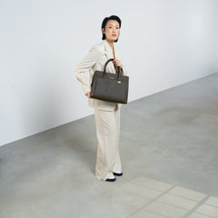 Isabel Bernard Honoré Nadine dark brown calfskin leather handbag with 13 inch laptop compartment IB25110-031-13