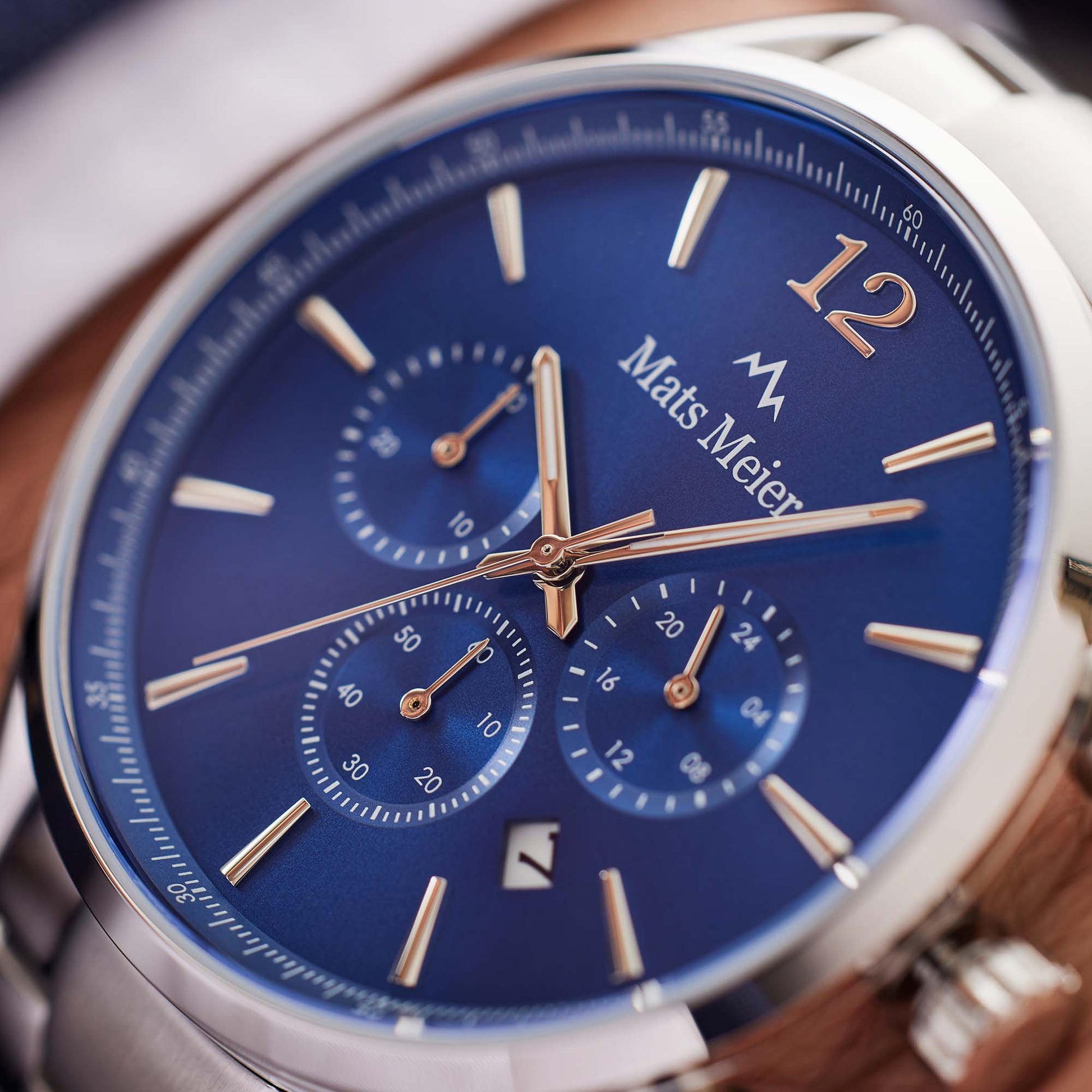 Mats Meier Grand Cornier Chrono Blue/Silver Coloured Watch MM00108