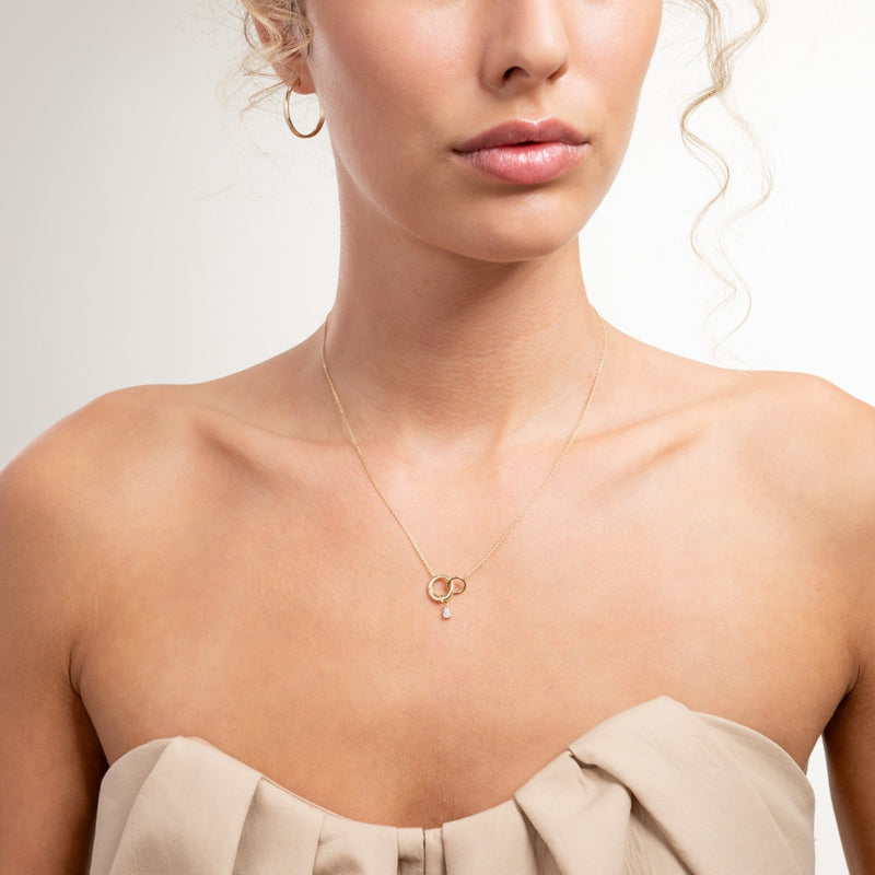 Isabel Bernard Le Marais Zircon Goutte Pendentif Or 14 Carats IB350062-zoom-