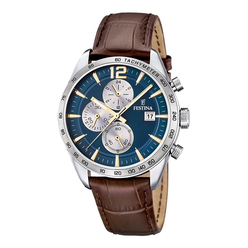 Festina Timeless Chrono Hommes Montre Marron F16760/7-zoom-