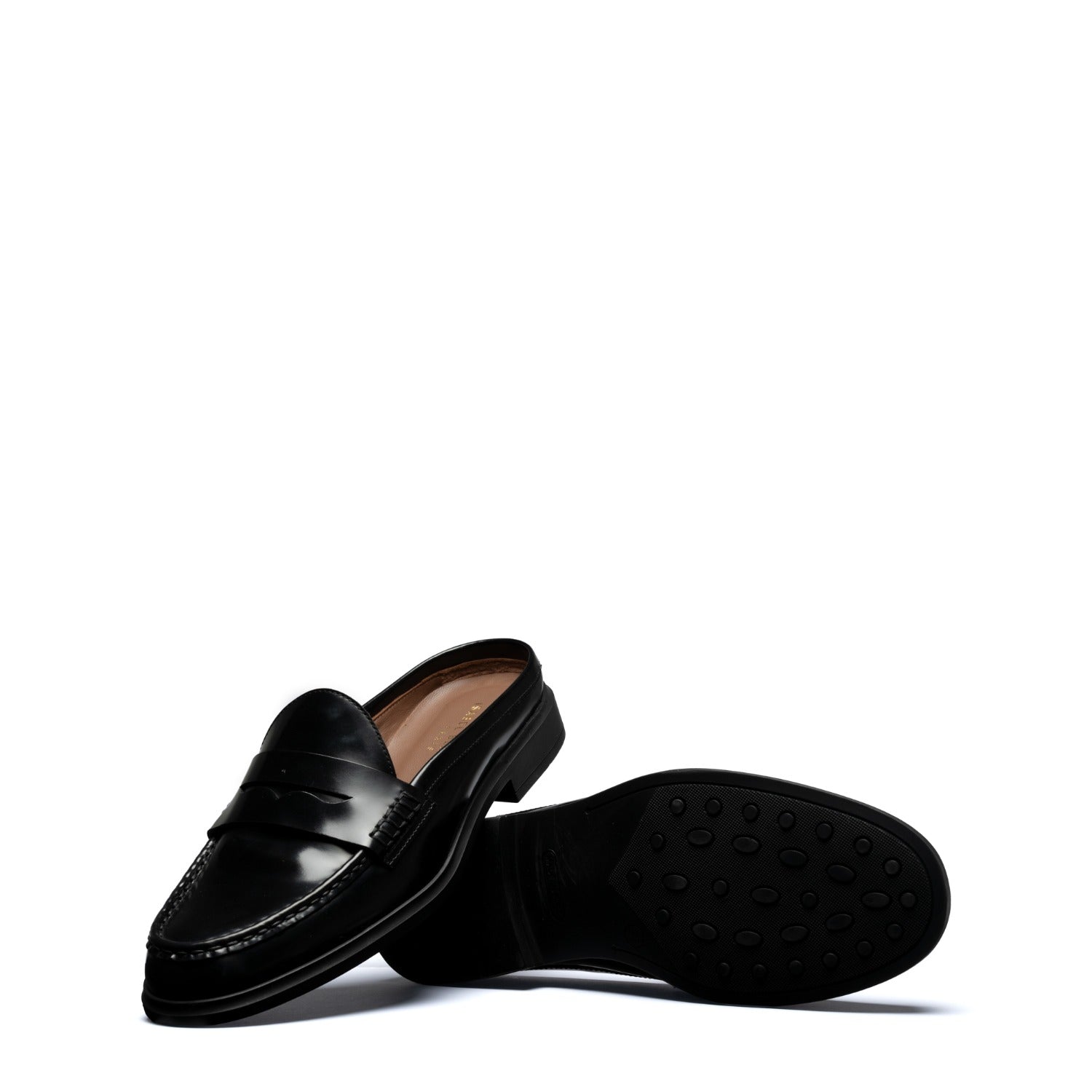Vendôme Blandine black spazzolato leather mules IB51016-601-35