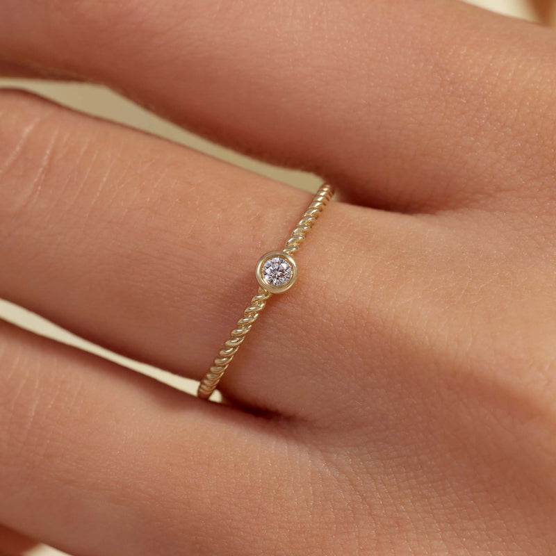 Beloro Jewels Monte Napoleone Elena bague en or 9 carats avec pierre en zirconium BO330060-56-zoom-