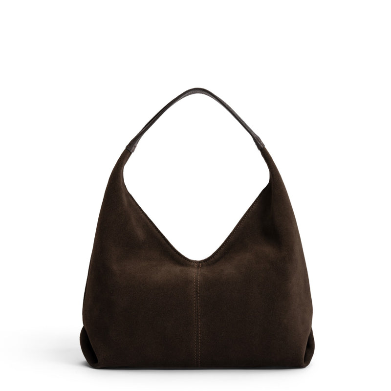 Isabel Bernard Honoré Grace Mini sac à main en suède marron foncé IB21132-131-zoom-