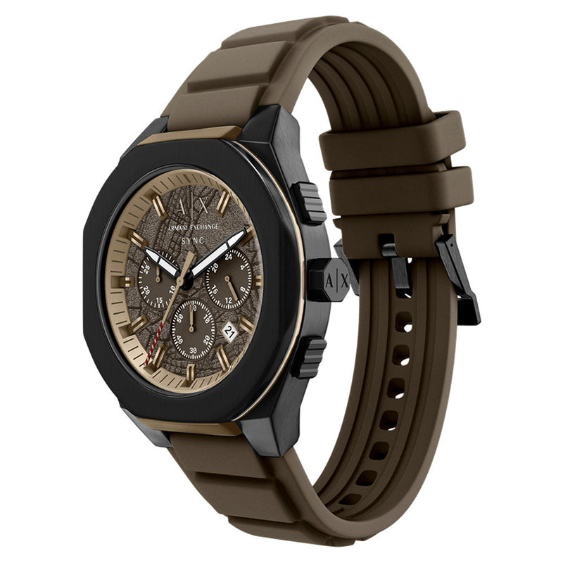 Armani Exchange Sync Round Brown Dial Watch AX4293-zoom-