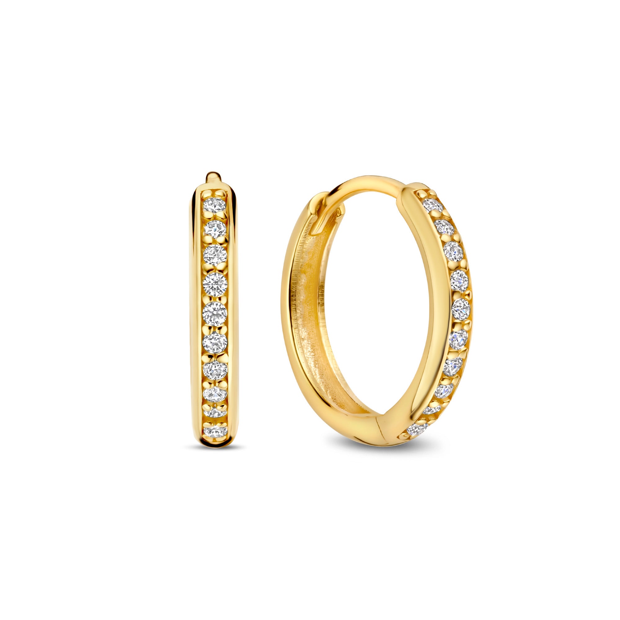 Isabel Bernard Le Marais Merle 14 Karat Gold Hoop Earrings with Zirconia IB360263