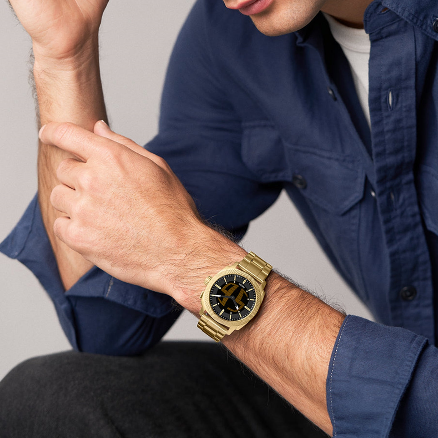 Fossil Machine Round Black Dial Watch FS6157