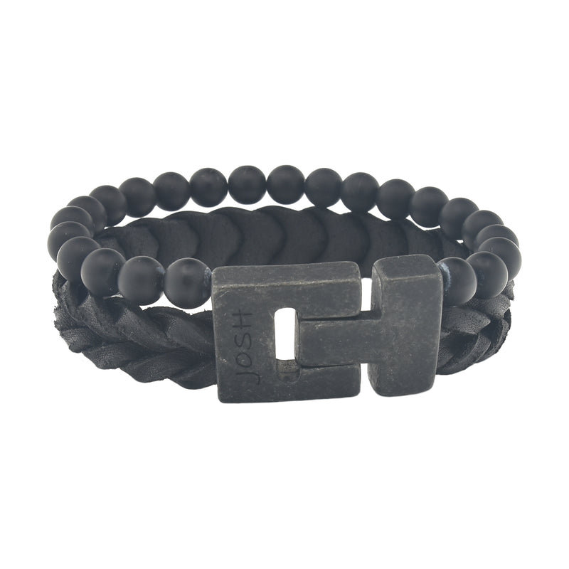 Josh Bracelet Noir 24995-BRA-VB/MATBLCK/M-zoom-
