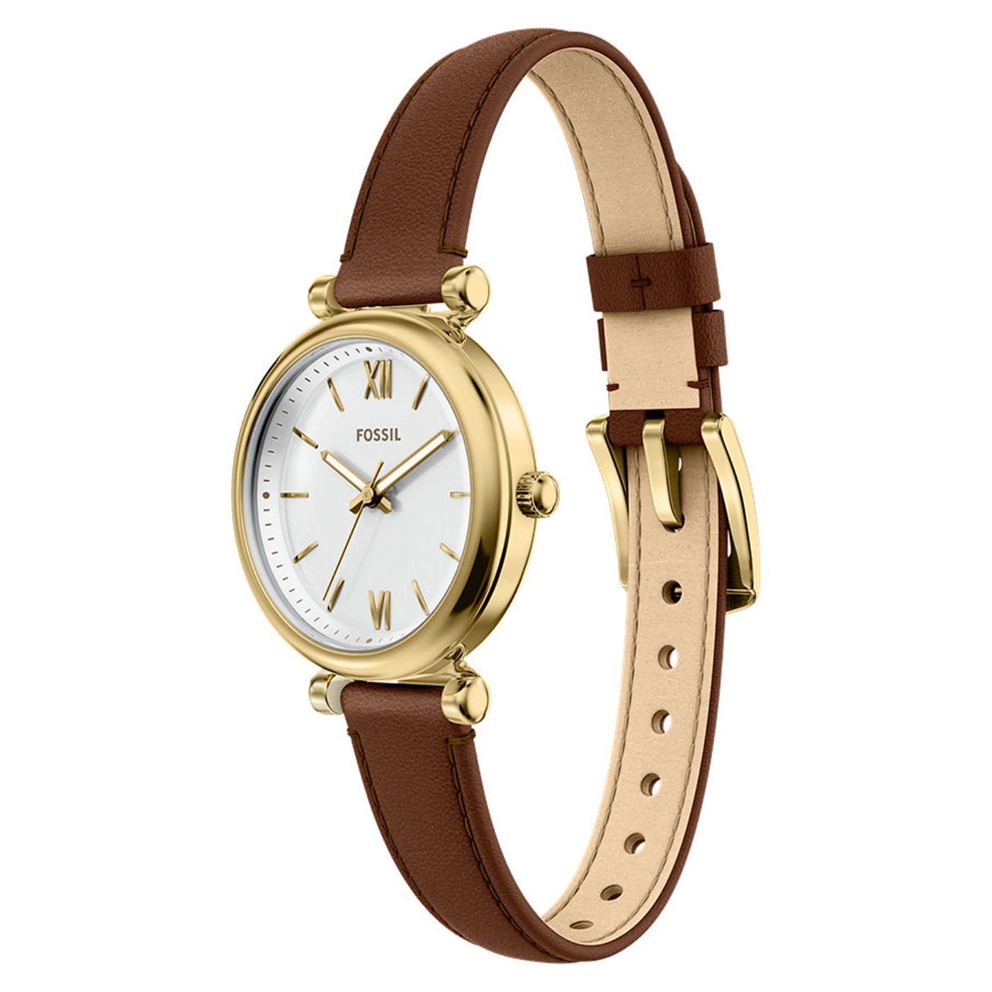 Fossil Carlie Round White Dial Watch ES5464