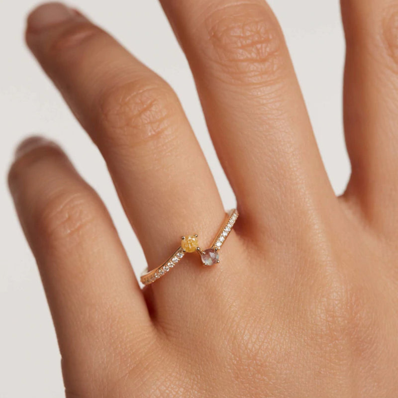 P D Paola Bague Villa Juno en argent sterling 925 plaqué or 18 carats AN01-647-12-zoom-