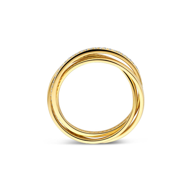 Parte di Me Ponte Vecchio Bague Ponte Vecchio Lanza en argent sterling 925 plaqué or avec zircone PDM33070-54-zoom-