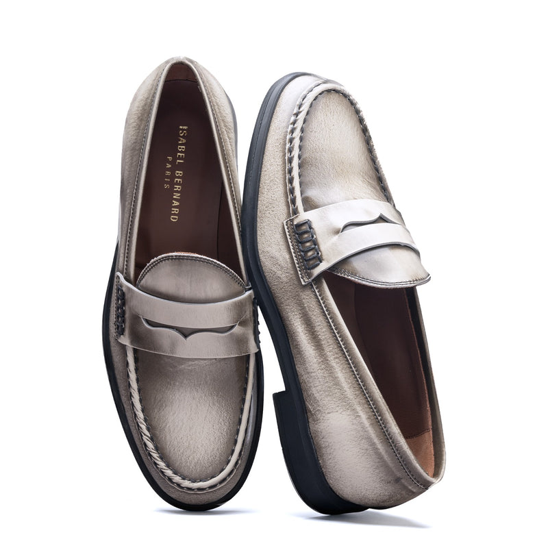 Isabel Bernard Vendôme Blandine mocassins en cuir spazzolato crème IB51015-638-39-zoom-