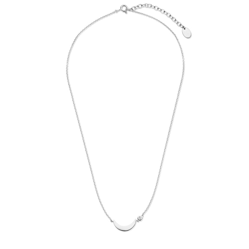 Violet Hamden Luna Collier en Argent 925 Sterling avec Lune et Pierre de Zircon Blanc VH340045-zoom-