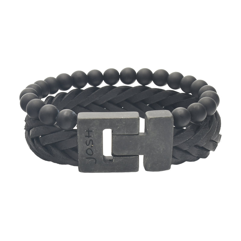 Josh Bracelet Noir 24993-BRA-VB/MATBLCK/L-zoom-