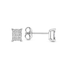 Isabel Bernard De la Paix Maxime 14 karat whitegold stud ear studs with diamond 0.22 carat IBD360031