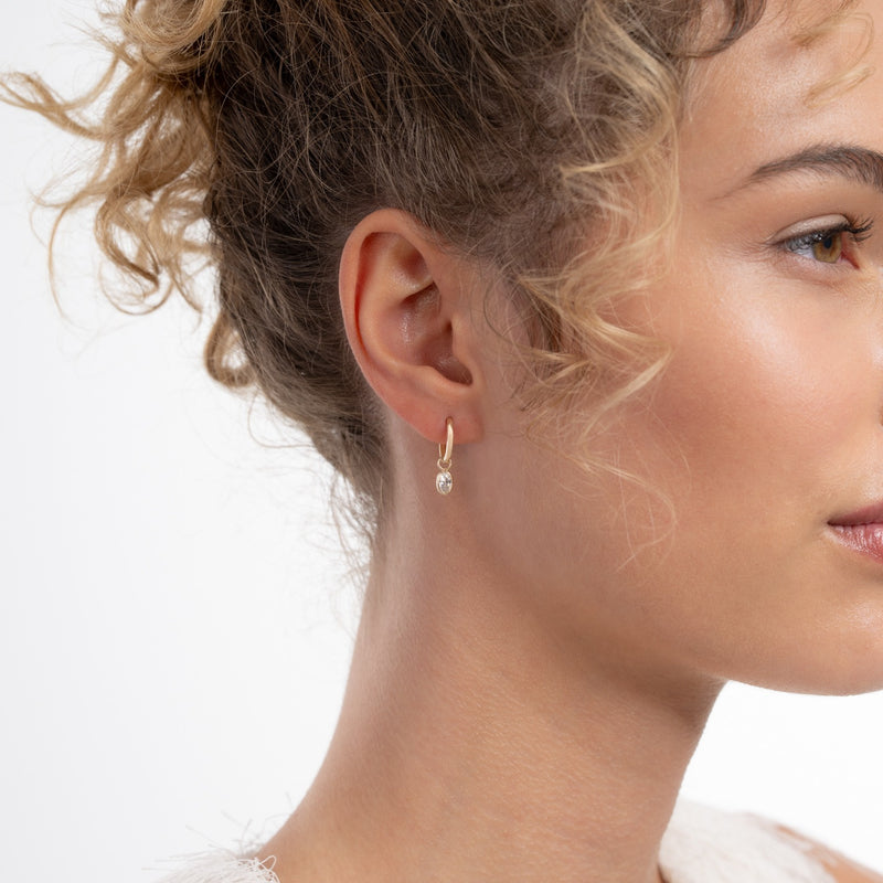 Isabel Bernard Le Marais Sophie Créoles en Or 14 Carats avec Pierre de Zirconium IB360293-zoom-