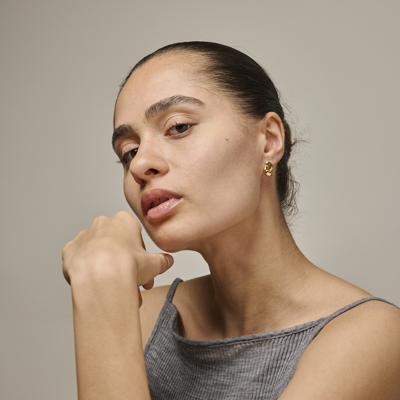 ENAMEL Copenhagen Recycled 925 Sterling Silver Gold Plated Earrings E454G-zoom-