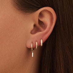 Beloro Jewels Monte Napoleone Stella 9 Karat Gold Hoop Earrings BO360067