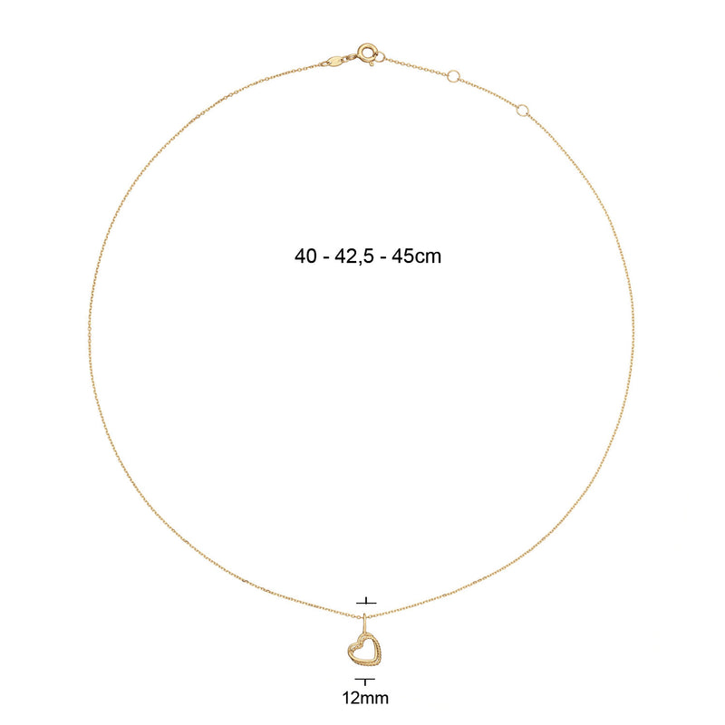 Jackie Gold Twisted Heart Collier En Or 14 Carats 585 JKN25.442-zoom-