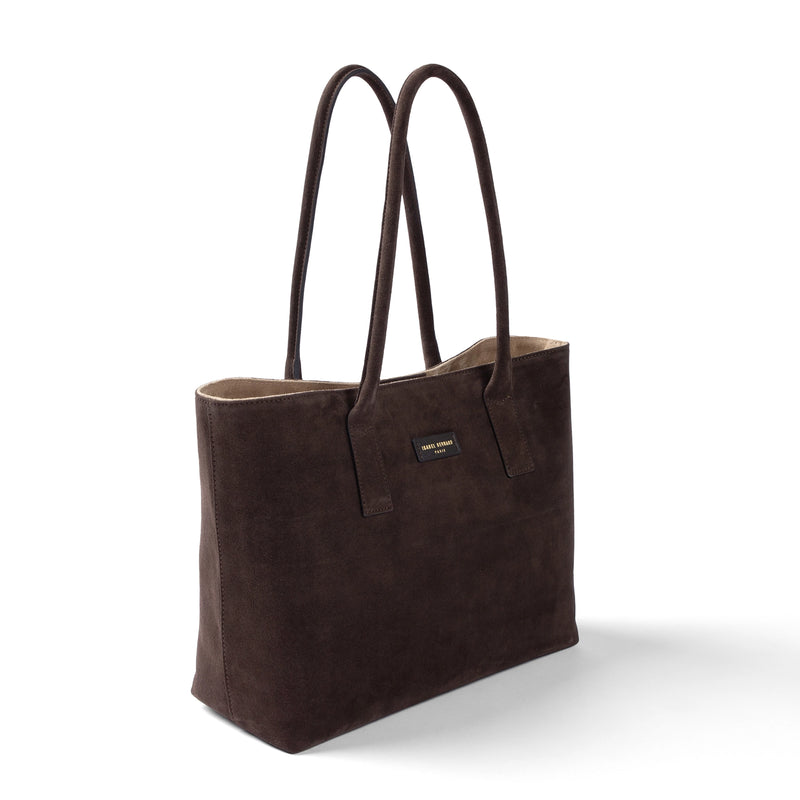 Isabel Bernard Honoré Elin Marron Foncé Sac À Épaule En Daim IB25111-131-zoom-