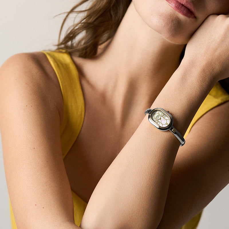 Fossil Sloan Oval White Dial Watch ES5455-zoom-