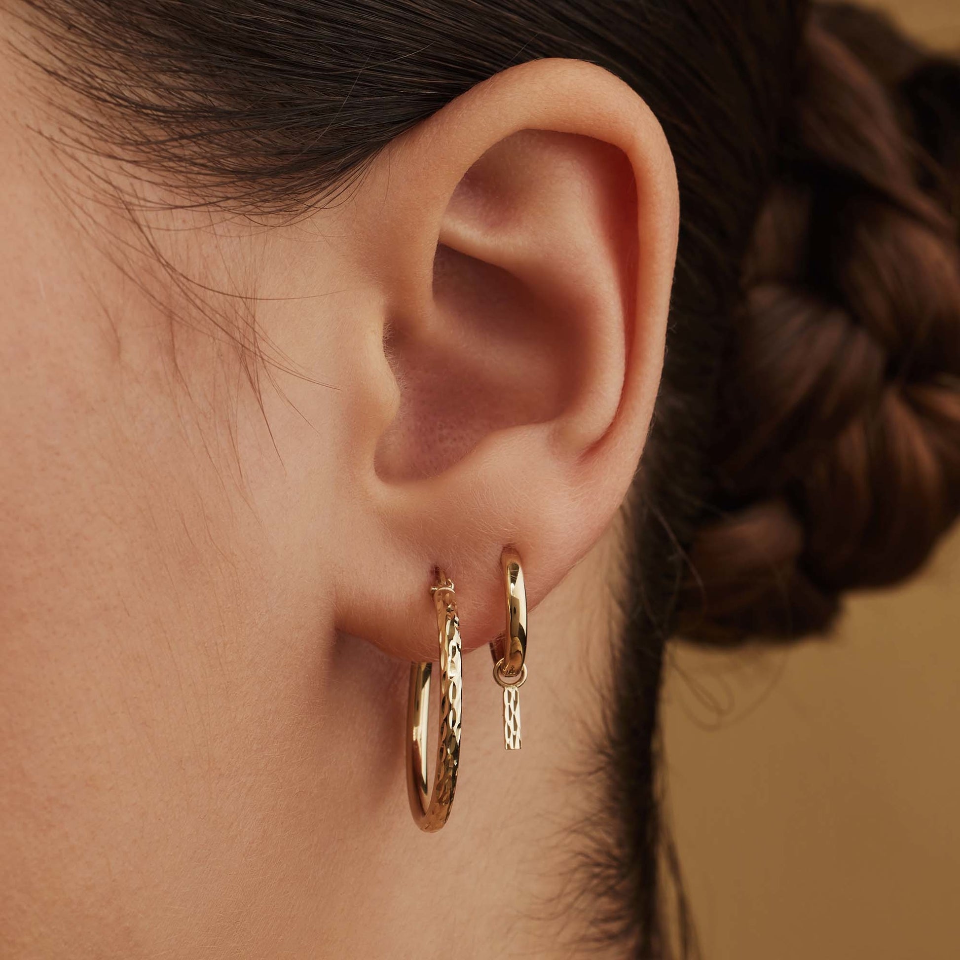 Isabel Bernard Rivoli Laura 14 Carat Golden Hoop Earrings IB360160