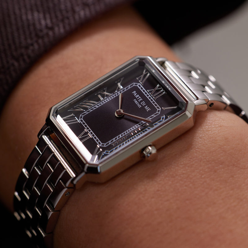 Parte di Me Orologio rectangular ladies watch silver coloured and black PDM09025-zoom-