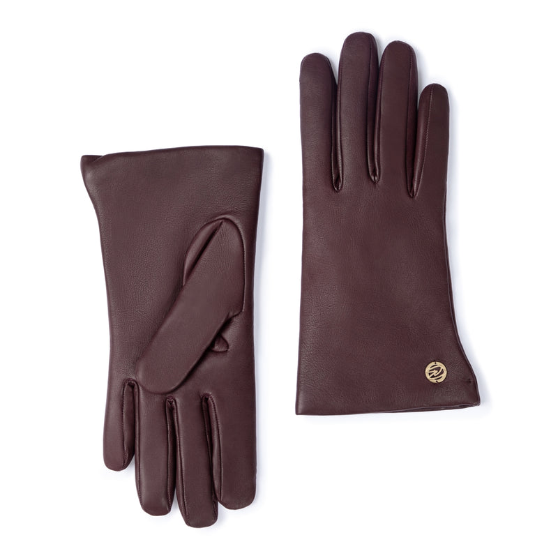 Isabel Bernard Honoré Eleanor gants marron foncé en cuir de chèvre IB67000-331-8-zoom-