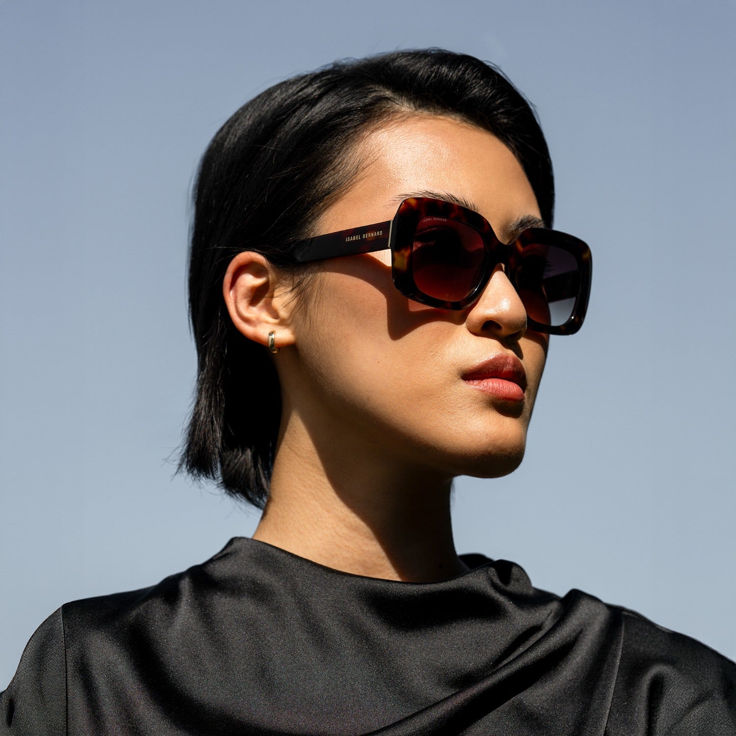 Isabel Bernard La Villette Rive Bruin Tortoise Vierkante Zonnebril IB400003-14-14