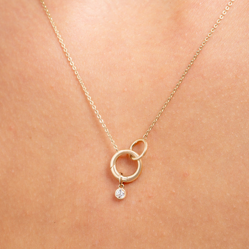 Isabel Bernard Le Marais Zircon Rond Pendentif Or 14 Carats IB350060-zoom-