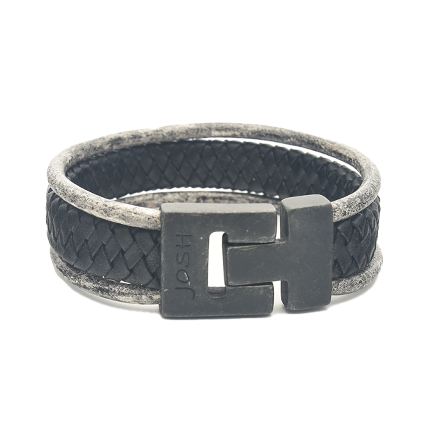 Josh Black Leather Bracelet 25041VB/BLCK/MED