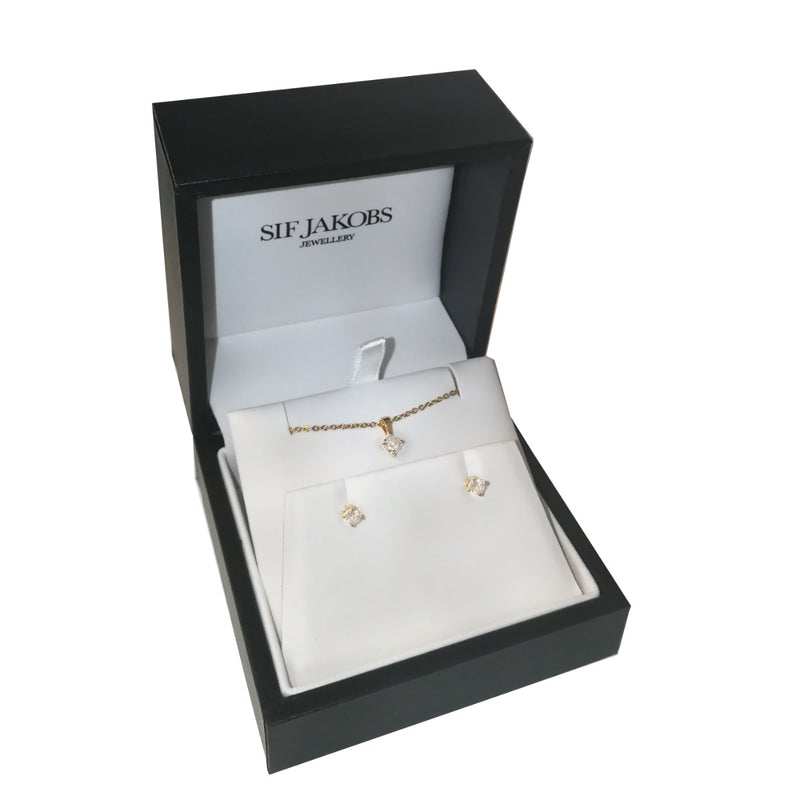 Sif Jakobs Femmes Coffret Cadeau Plaqué or 14 carats SJ-P4MRDE3MRD-YG-CZ-zoom-
