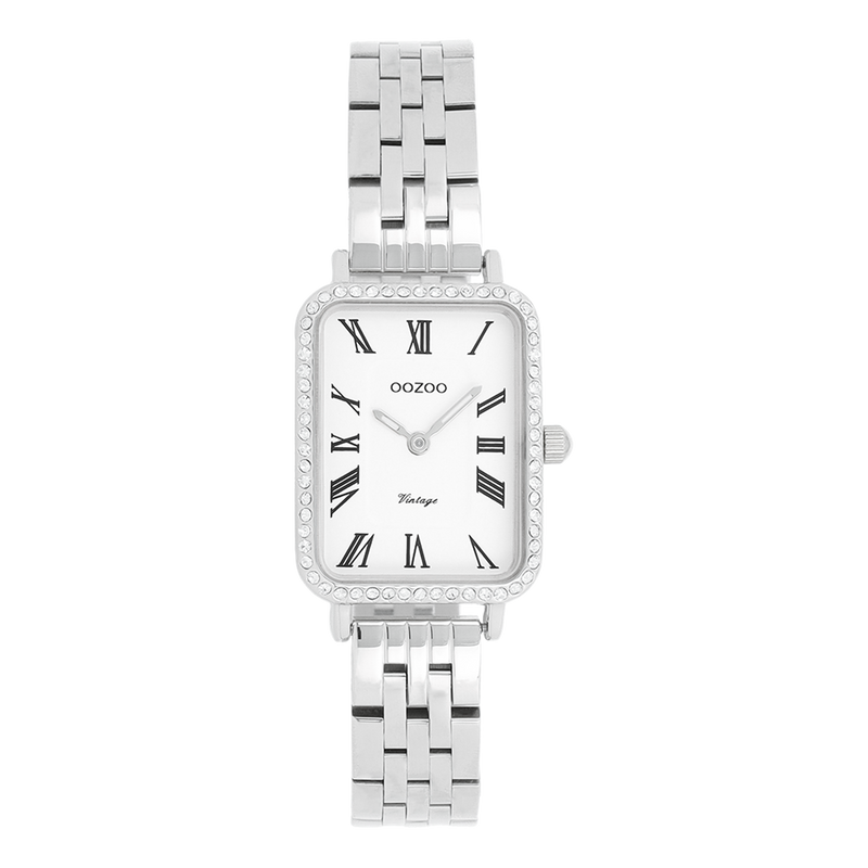 OOZOO Vintage Montre Femme Argentée et Blanche C20413-zoom-