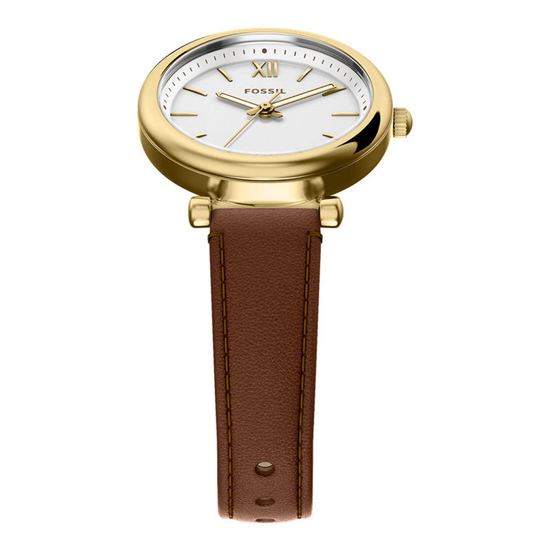 Fossil Carlie Round White Dial Watch ES5464-zoom-