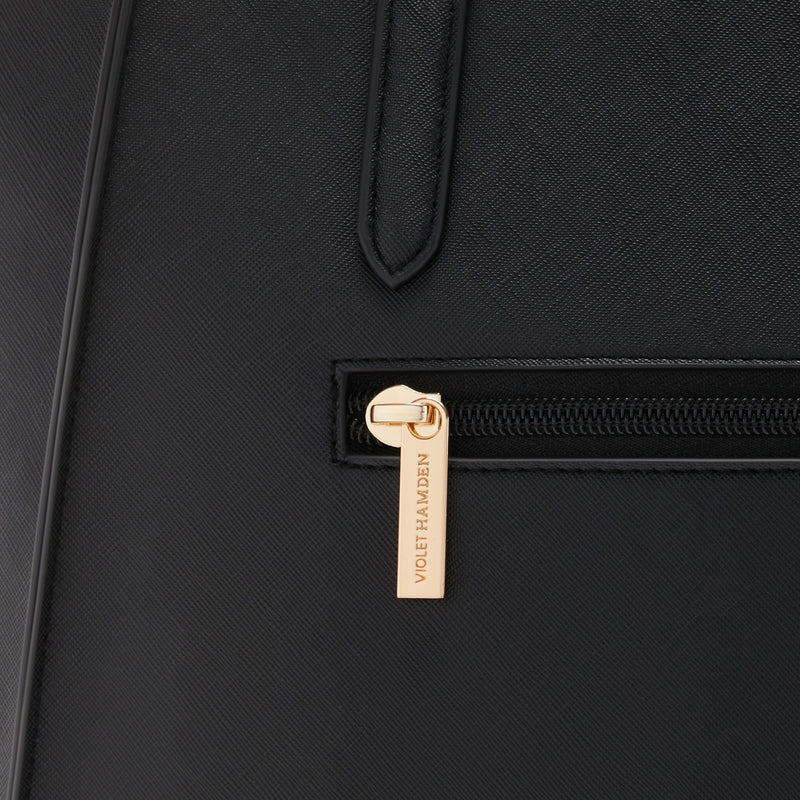 Violet Hamden Essential Bag Sac Shopper Noir avec Compartiment pour Ordinateur Portable 13 pouces VH25035-801-zoom-