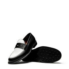 Vendôme Blandine Black and White Calfskin Leather Loafers IB51015-10176-37