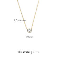 Violet Hamden Venus 925 Sterling Silver Gold-coloured Necklace with Birthstone VH340010-OCT